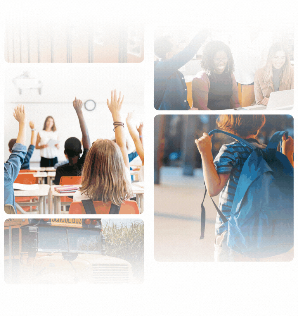 scrolling images of students